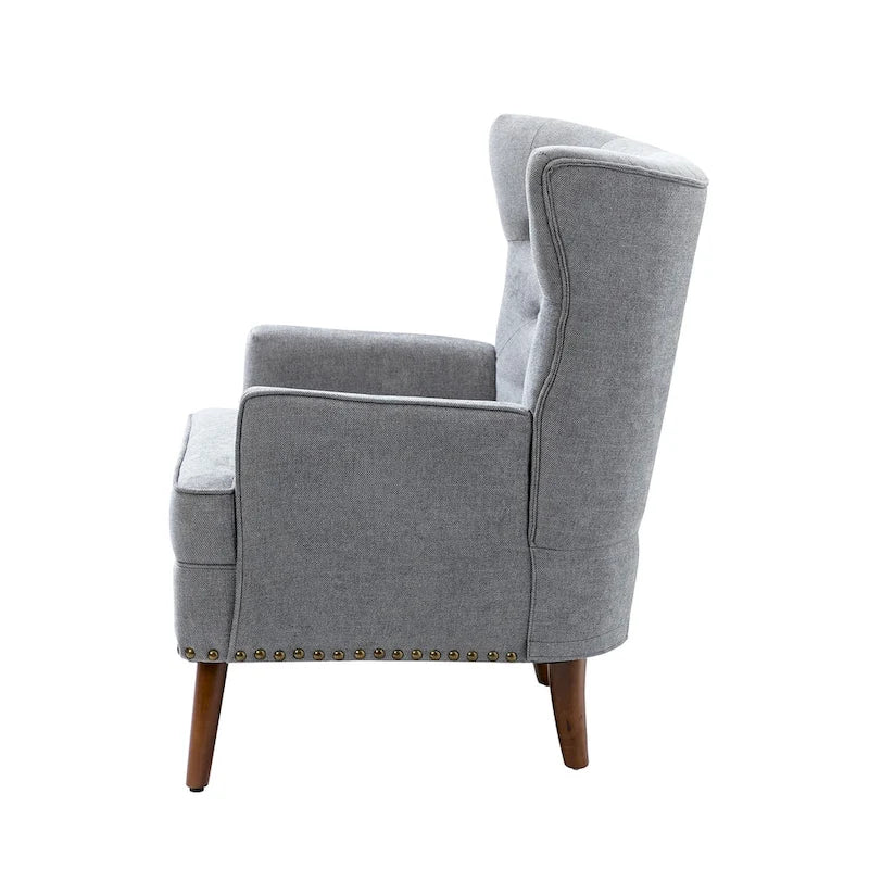 Fauteuil d'appoint transitionnel avec garniture cloutée