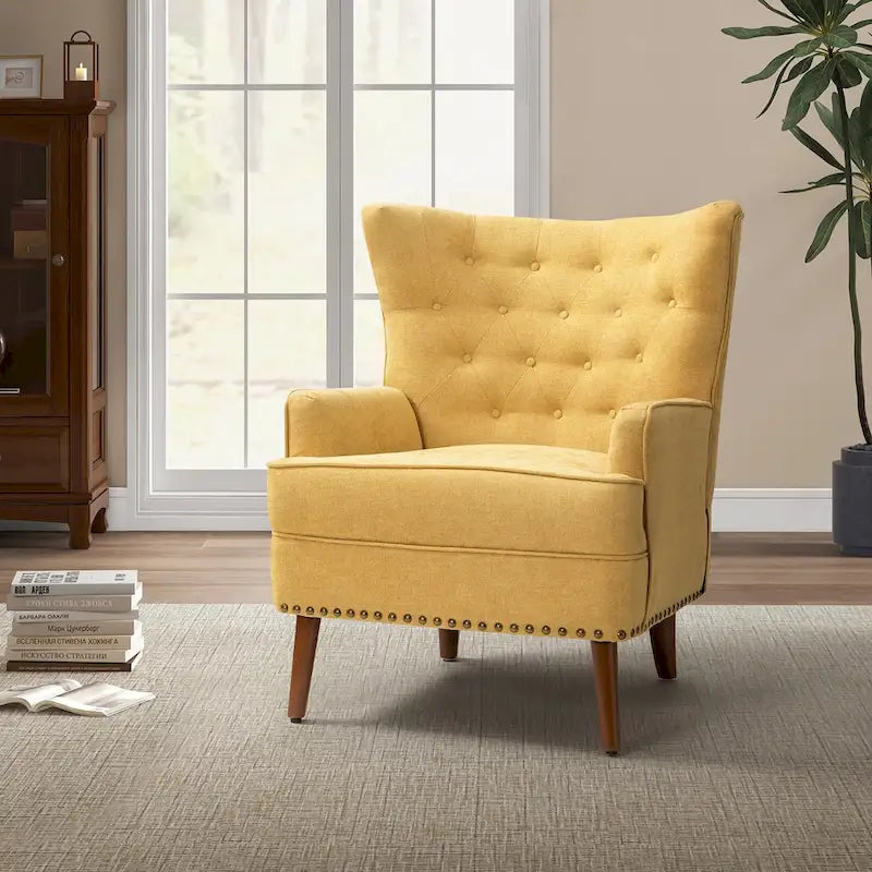 Fauteuil d'appoint transitionnel avec garniture cloutée