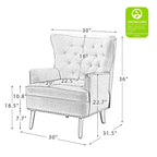 Fauteuil d'appoint transitionnel avec garniture cloutée