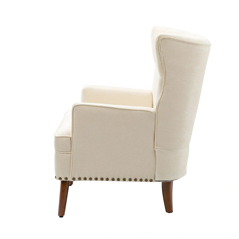 Fauteuil d'appoint transitionnel avec garniture cloutée