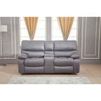 Causeuse inclinable manuelle 2 places en microfibre avec console