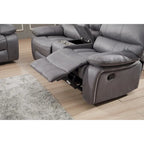 Causeuse inclinable manuelle 2 places en microfibre avec console