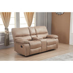Causeuse inclinable manuelle 2 places en microfibre avec console