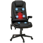 Chaise de bureau de massage vibrant à dossier haut avec 6 points de massage