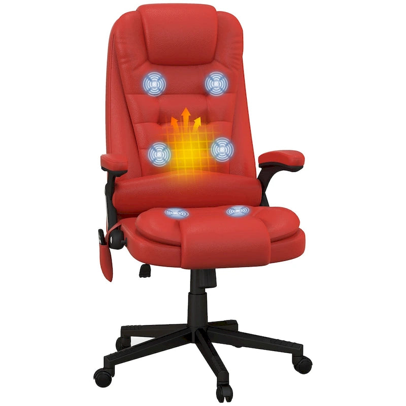 Chaise de bureau de massage vibrant à dossier haut avec 6 points de massage