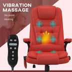 Chaise de bureau de massage vibrant à dossier haut avec 6 points de massage