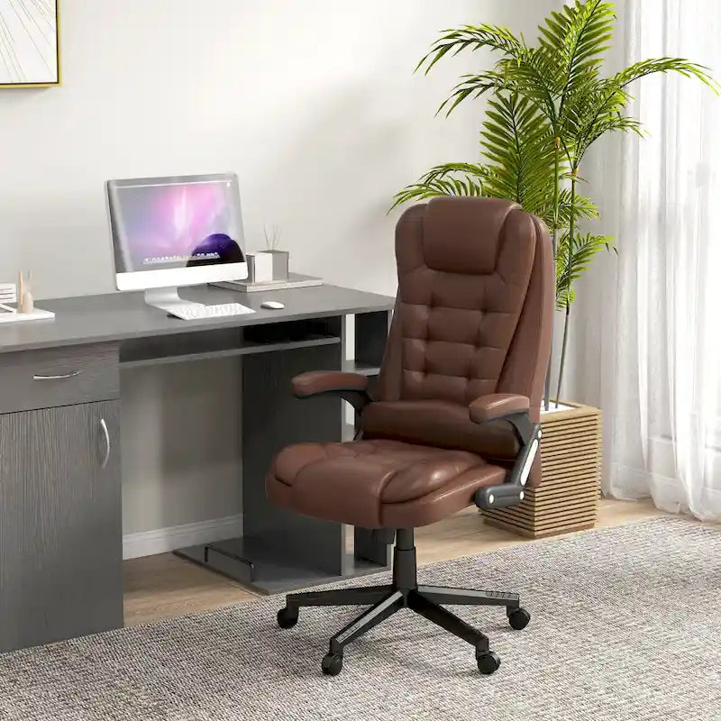 Chaise de bureau de massage vibrant à dossier haut avec 6 points de massage