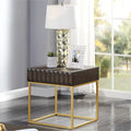 Table d'appoint Art déco avec tiroir – Cadre en acier doré
