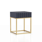 Table d'appoint Art déco avec tiroir – Cadre en acier doré