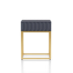 Table d'appoint Art déco avec tiroir – Cadre en acier doré
