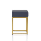 Table d'appoint Art déco avec tiroir – Cadre en acier doré