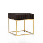 Table d'appoint Art déco avec tiroir – Cadre en acier doré
