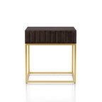 Table d'appoint Art déco avec tiroir – Cadre en acier doré