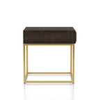 Table d'appoint Art déco avec tiroir – Cadre en acier doré