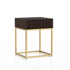 Table d'appoint Art déco avec tiroir – Cadre en acier doré