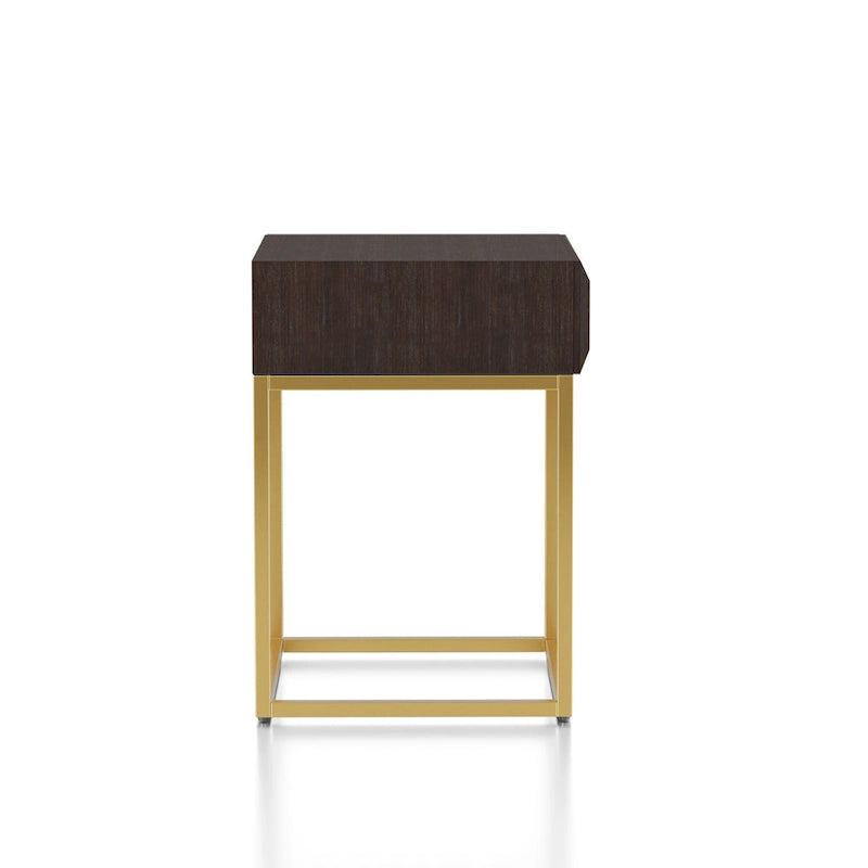 Table d'appoint Art déco avec tiroir – Cadre en acier doré