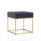 Table d'appoint Art déco avec tiroir – Cadre en acier doré