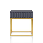 Table d'appoint Art déco avec tiroir – Cadre en acier doré