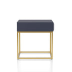 Table d'appoint Art déco avec tiroir – Cadre en acier doré