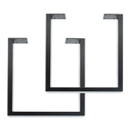 Pieds de table carrés en acier avec finition noir mat – Lot de 2