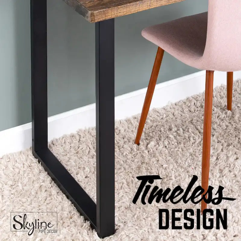 Pieds de table carrés en acier avec finition noir mat – Lot de 2
