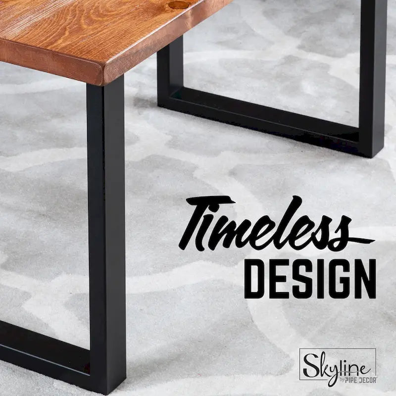 Pieds de table carrés en acier avec finition noir mat – Lot de 2