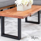 Pieds de table carrés en acier avec finition noir mat – Lot de 2