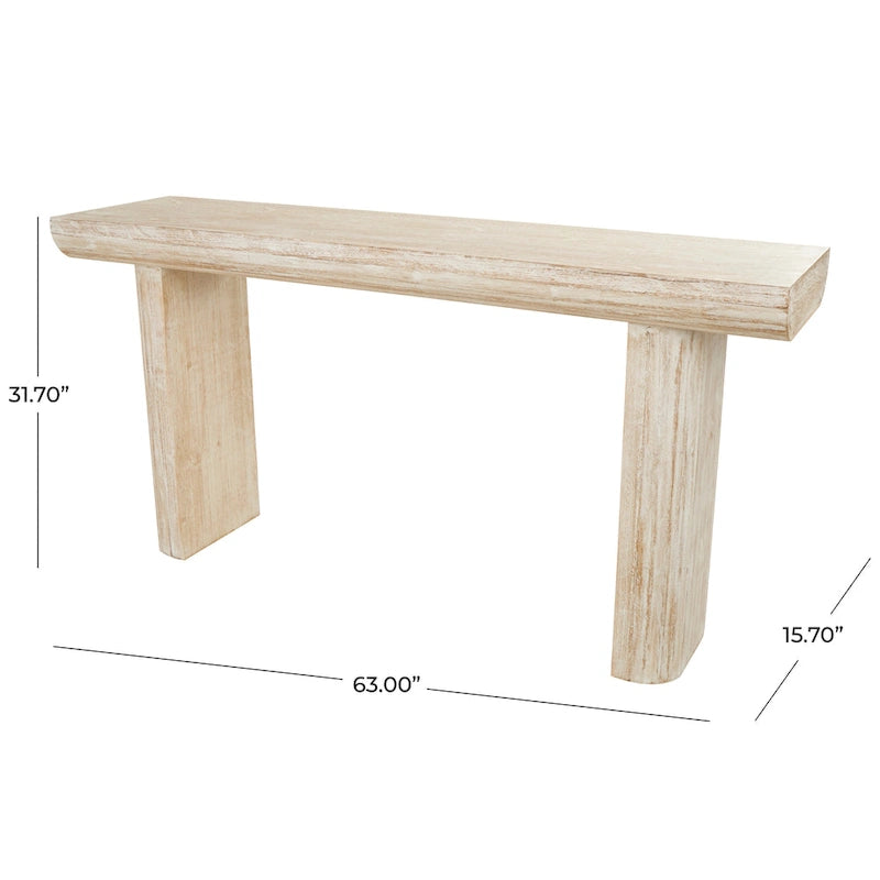 Console en bois avec pieds carrés – Beige, 16Lx63Px32H