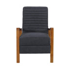 Fauteuil inclinable à dossier poussé avec coutures horizontales et cadre en bois d'hévéa