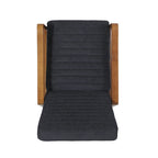 Fauteuil inclinable à dossier poussé avec coutures horizontales et cadre en bois d'hévéa