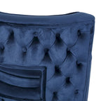 Fauteuil club pivotant en velours à dossier ouvert, style glamour moderne - 66,7 cm L x 61,6 cm l x 72,4 cm H