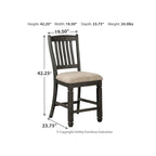 Tabourets de bar hauteur comptoir, lot de 2