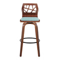 Tabouret de bar à hauteur fixe avec pieds en bois courbé et repose-pieds rond (Lot de 2)