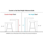 Tabouret de bar à hauteur fixe avec pieds en bois courbé et repose-pieds rond (Lot de 2)