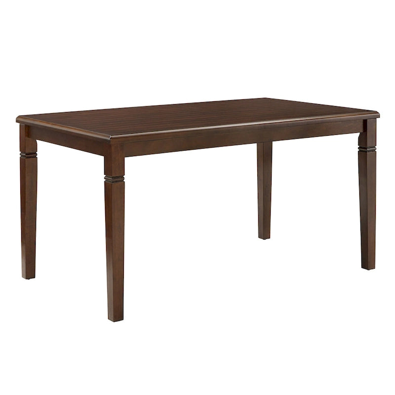 Table de salle à manger en bois d'hévéa, finition expresso