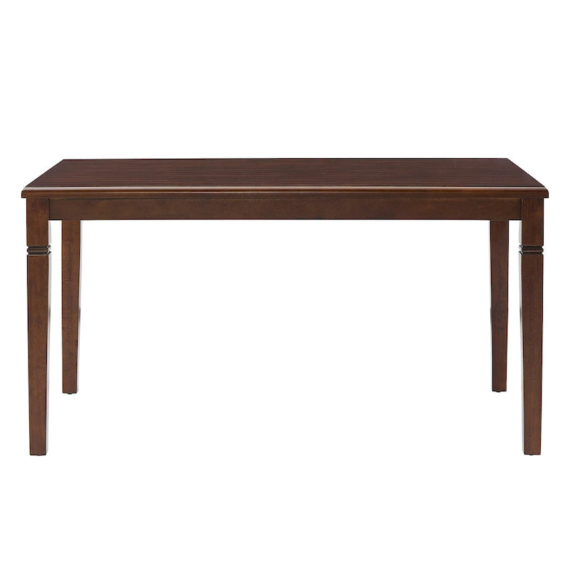 Table de salle à manger en bois d'hévéa, finition expresso