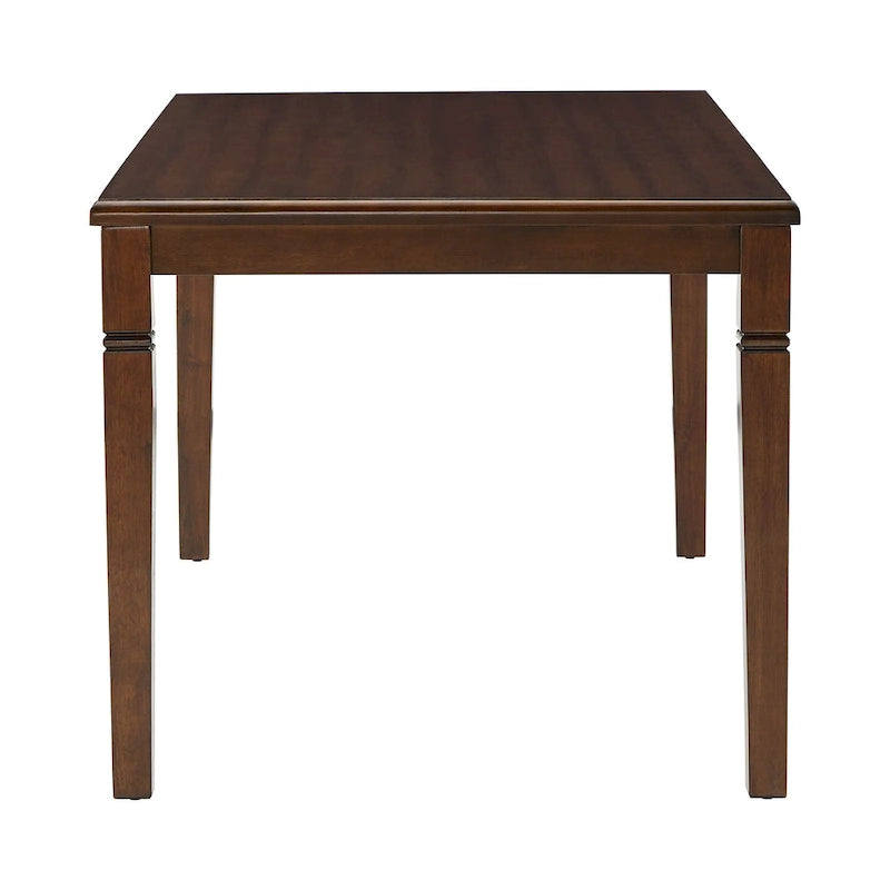 Table de salle à manger en bois d'hévéa, finition expresso