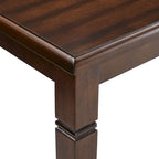 Table de salle à manger en bois d'hévéa, finition expresso