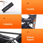 Table de camping pliable portable avec glacière, 4 porte-gobelets et sac de transport