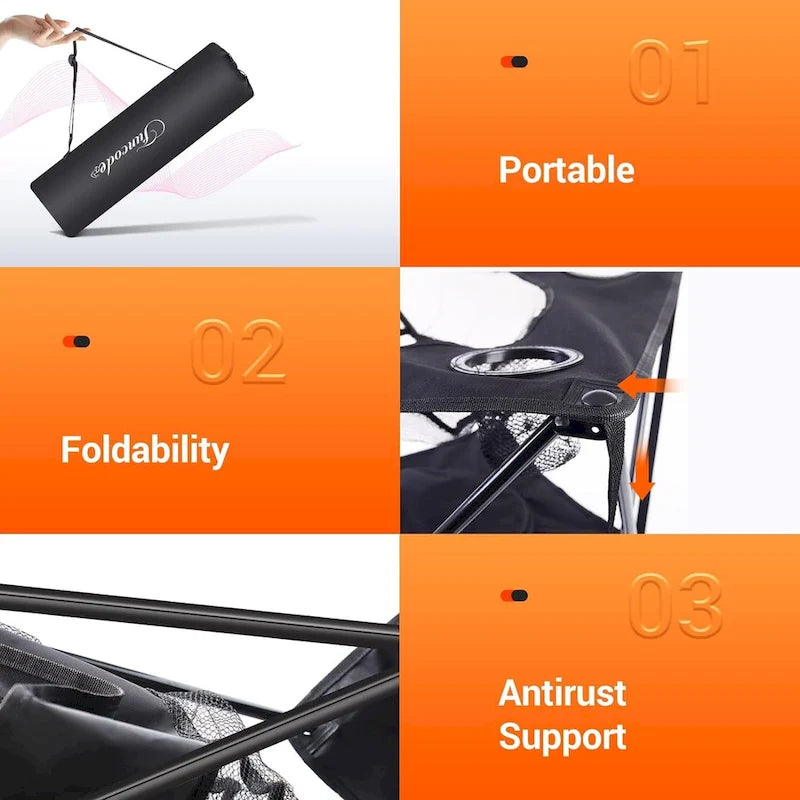 Table de camping pliable portable avec glacière, 4 porte-gobelets et sac de transport