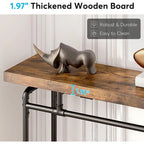 Table console de 70,9 po avec plateau en bois et cadre en métal