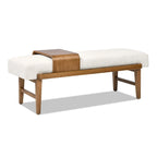 Banc rembourré de 52 po avec étagère coulissante en bois