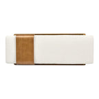 Banc rembourré de 52 po avec étagère coulissante en bois