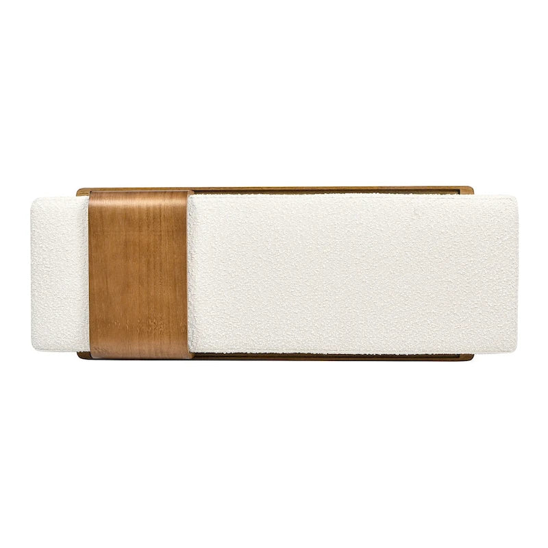 Banc rembourré de 52 po avec étagère coulissante en bois