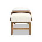 Banc rembourré de 52 po avec étagère coulissante en bois