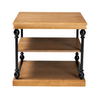 Table d'appoint à 3 niveaux avec cadre en métal et étagères en bois