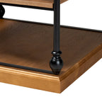 Table d'appoint à 3 niveaux avec cadre en métal et étagères en bois