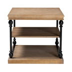 Table d'appoint à 3 niveaux avec cadre en métal et étagères en bois