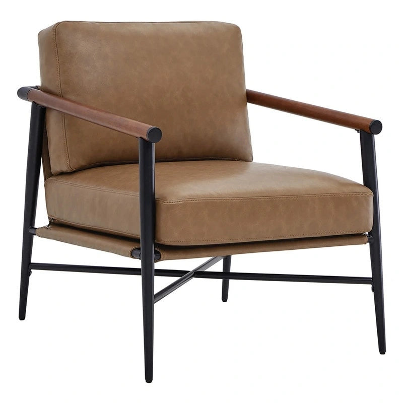 Fauteuil d'appoint moderne du milieu du siècle avec cadre en métal