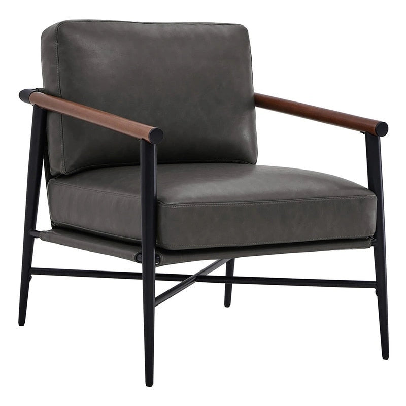 Fauteuil d'appoint moderne du milieu du siècle avec cadre en métal